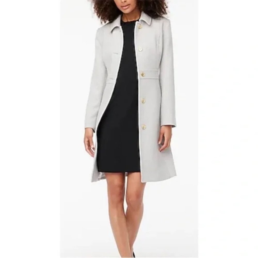 NEW!  J. Crew Factory Wool Lady Day Coat Heather Gray Size 12